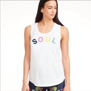 Soulcycle x Sundry open back white tank M NWT